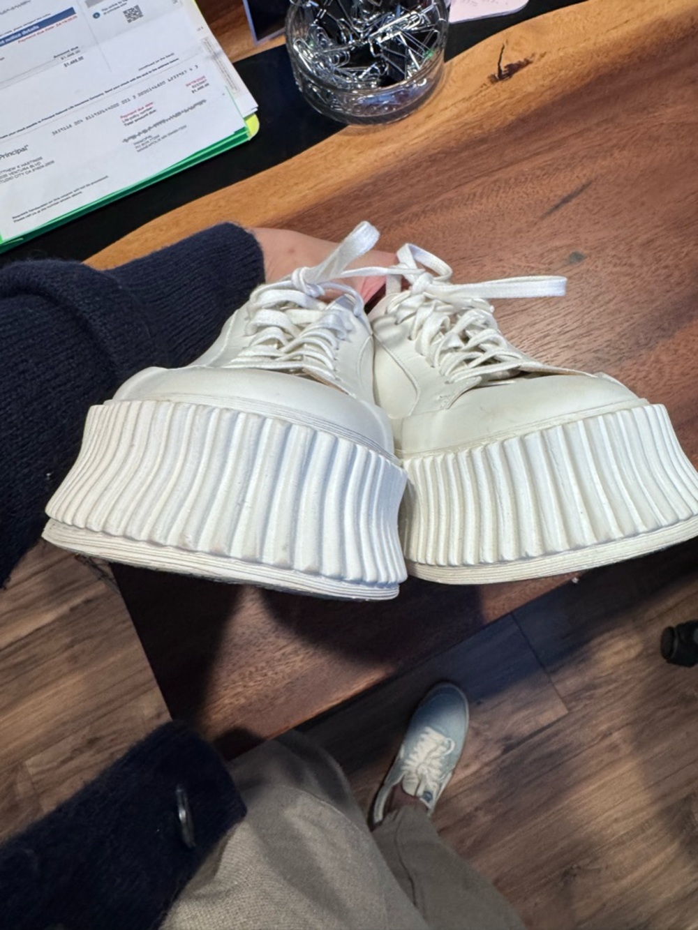 Jil Sander white leather sneakers - Picture 3 of 6
